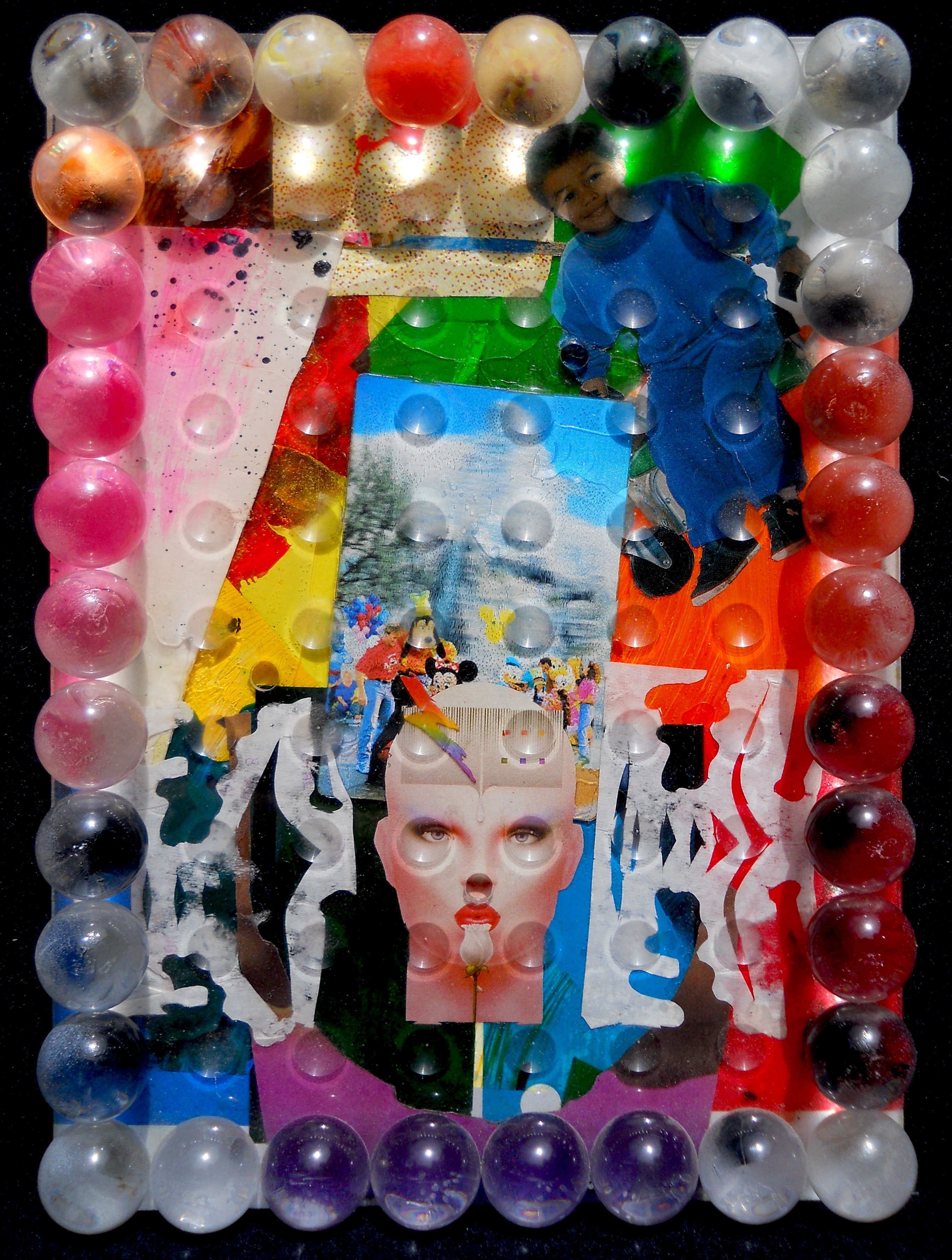 Collage, Acrylic on Plexiglas; 8.5x6 inches; June 2012