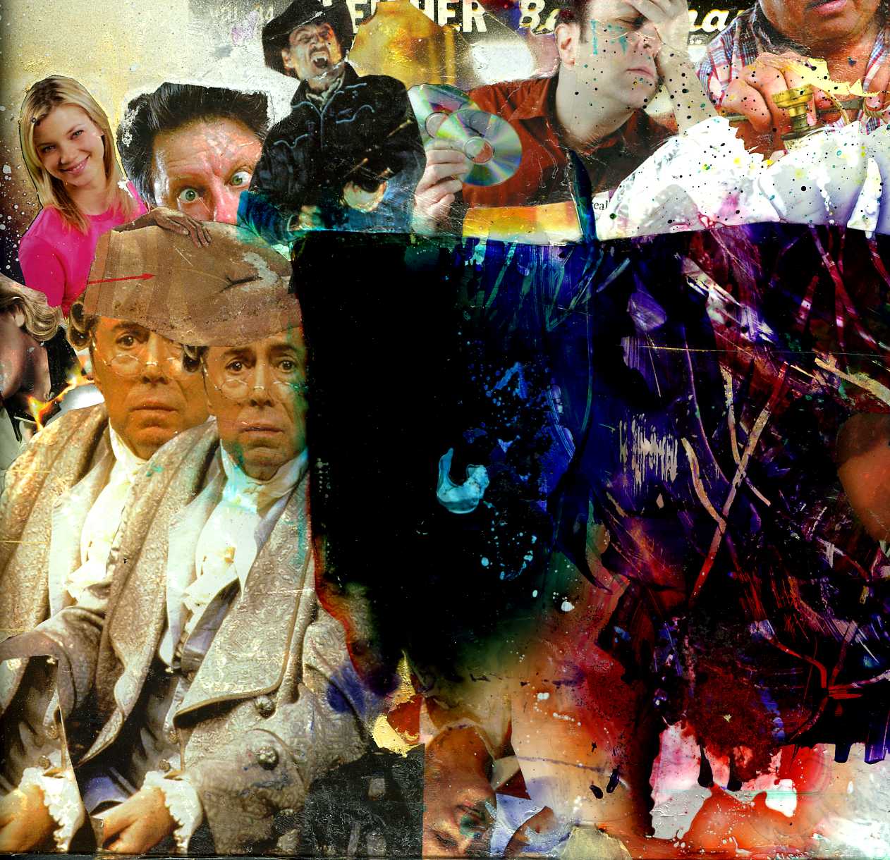 "Acid Reflux Week" (detail), 2004 Collage-painting on plexiglas